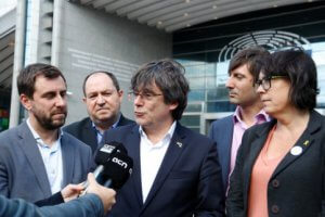 Carles Puigdemont and Toni Comin